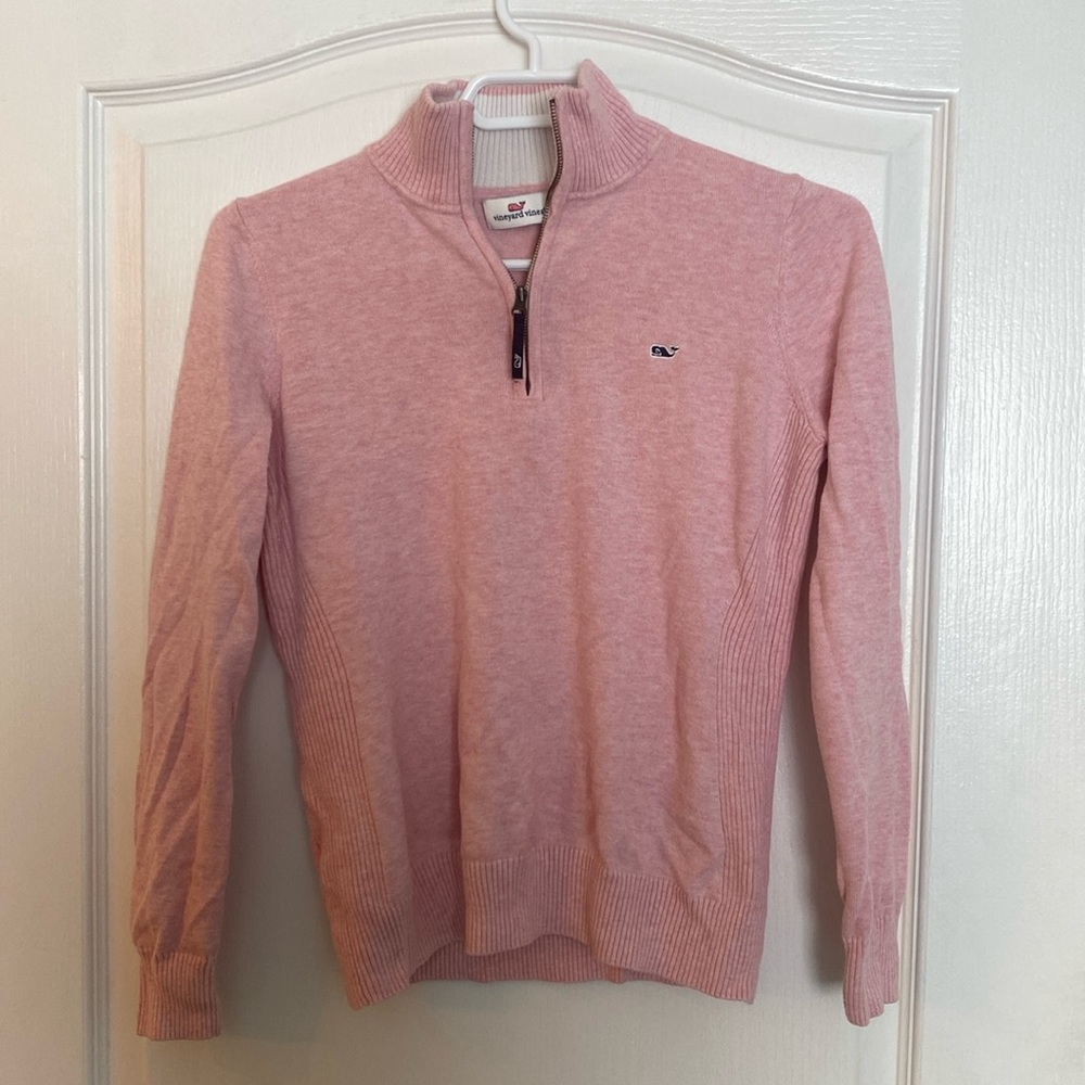 Vineyard vines cotton zip up pink sz s